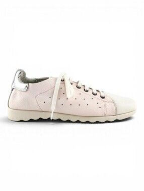Studio Flexx Alternate  White Dusty Pink Leather Sneakers Chrome Detail Size‎ 7
